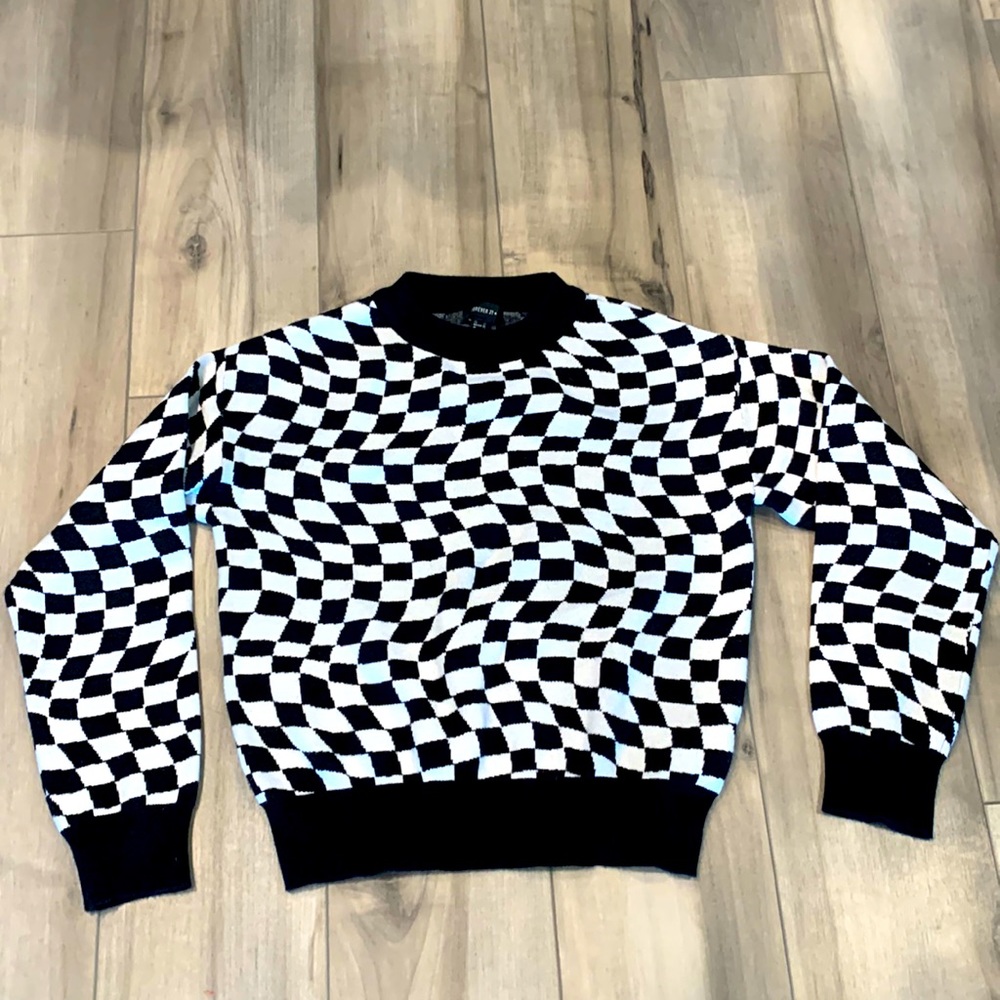 Funky checked illusion sweater